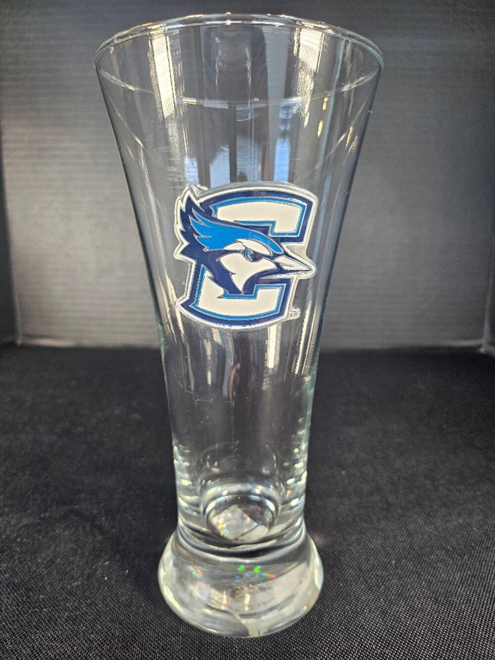 Creighton Blue Jays 16 Ounce Pilsner Beer Glass Blue & White Metal Letter C Logo